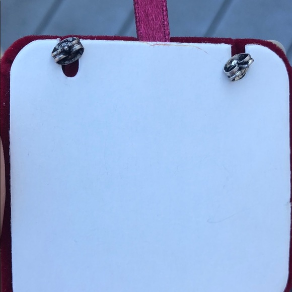 Silver dangles with disks and purple rhinestones - Picture 3 of 3